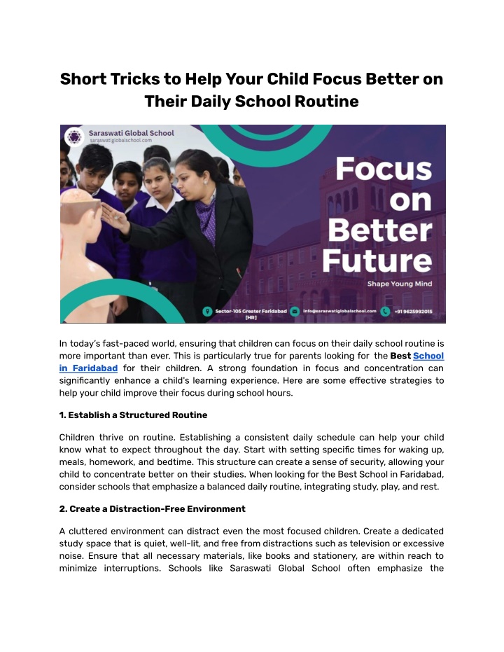 short tricks to help your child focus better n.w