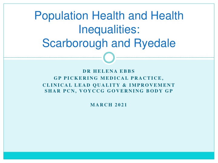 Health Inequalities in Scarborough and Ryedale
