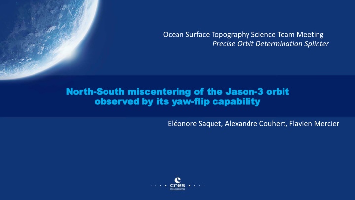 Ocean Surface Topography Science Team Meeting on Precise Orbit Determination