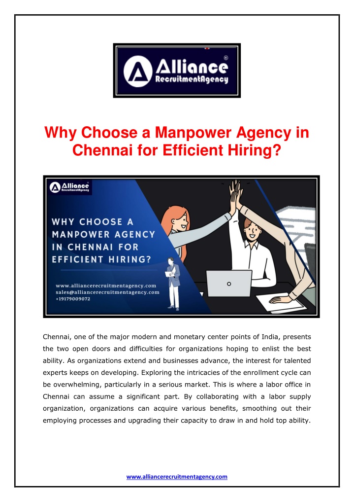 why choose a manpower agency in chennai n.w