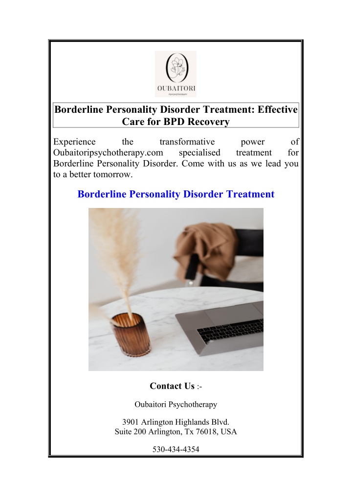 borderline personality disorder treatment n.w