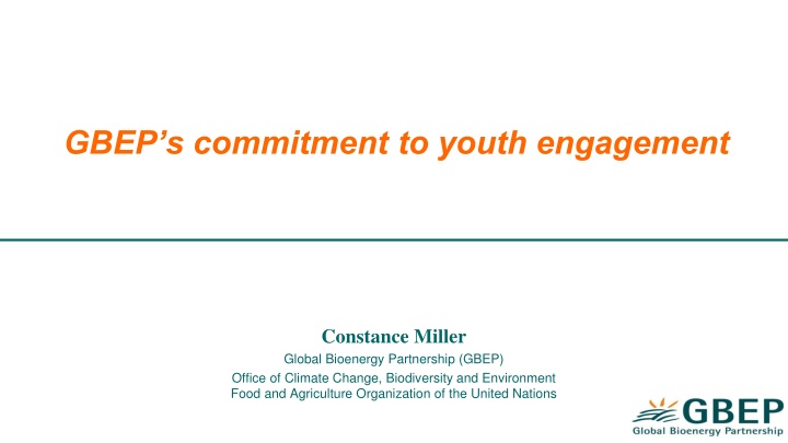 GBEP Youth Engagement and Education Initiatives