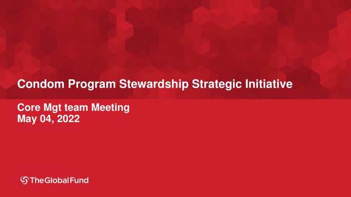 Condom Program Stewardship Strategic Initiative Meeting Overview