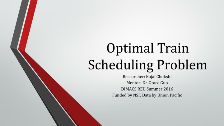 Optimal Train Scheduling Research Project Overview