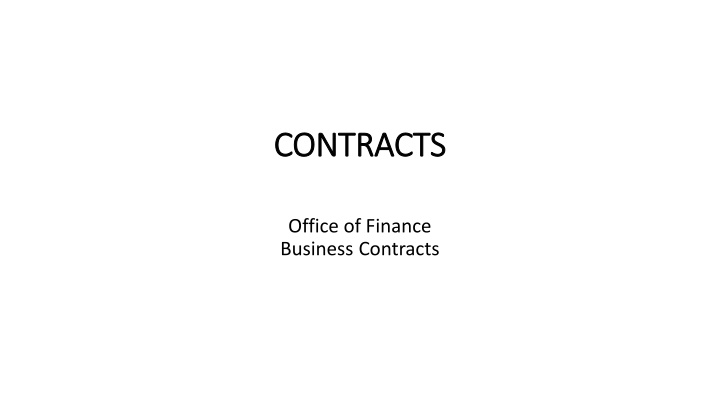 Business Contracts in Finance Office