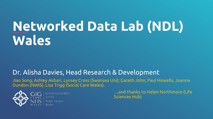 Networked Data Lab in Wales for Health and Social Care Improvement