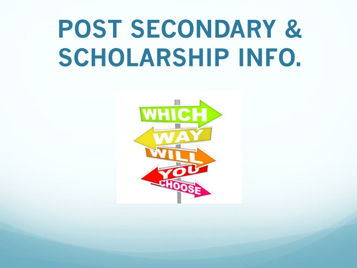 Post-Secondary Scholarship Information and Admission Requirements Overview