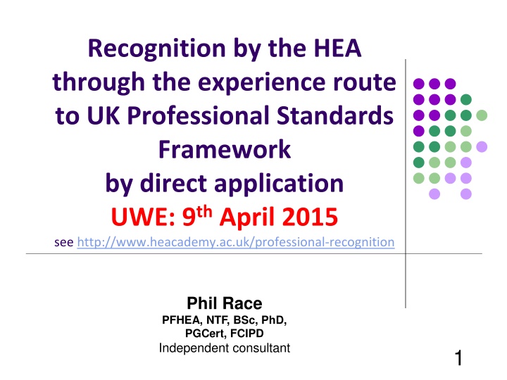 HEA Professional Recognition in the UK Higher Education Sector