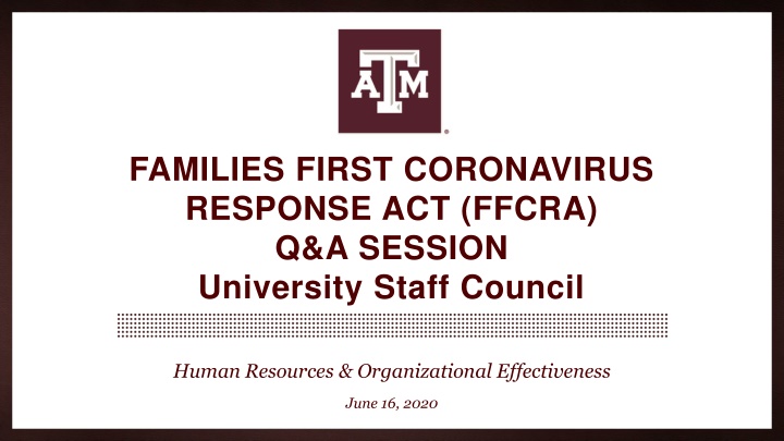 Families First Coronavirus Response Act (FFCRA)