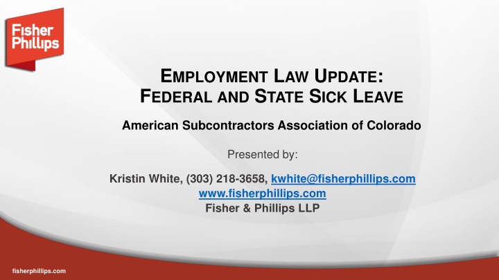 Emergency Paid Sick Leave: Federal and State Update