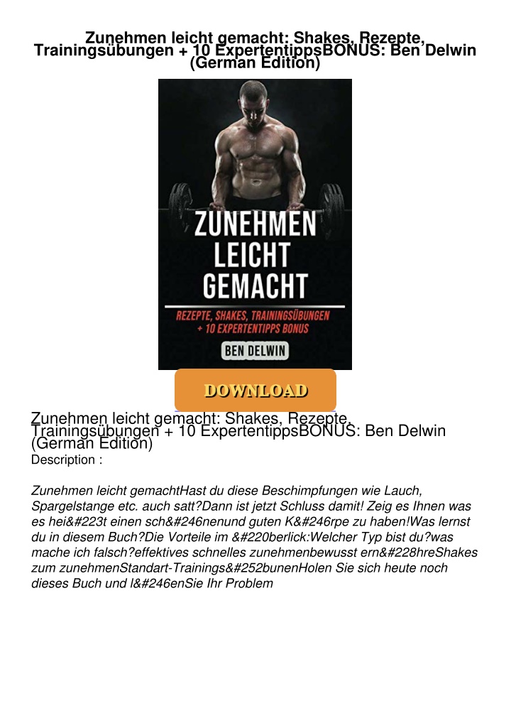 zunehmen leicht gemacht shakes rezepte trainings n.w