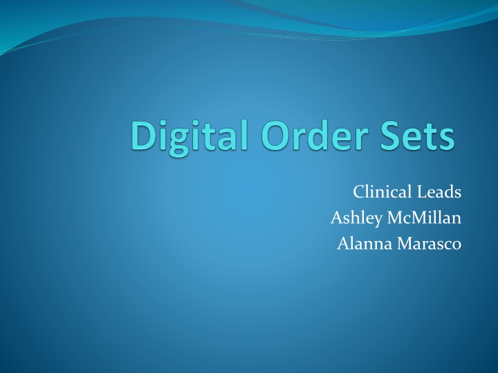 Comprehensive Healthcare Order Sets Overview