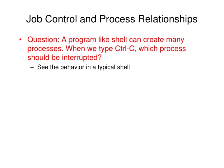 Process Relationships in Unix Systems