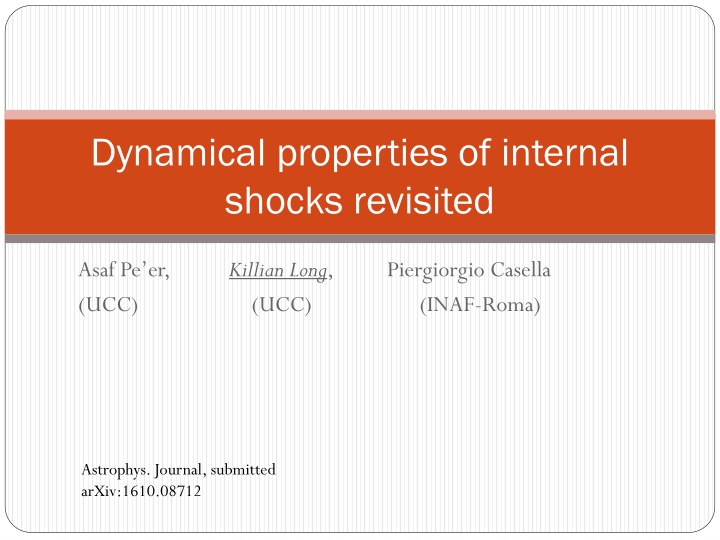 Revisiting Dynamical Properties of Internal Shocks in Astrophysics