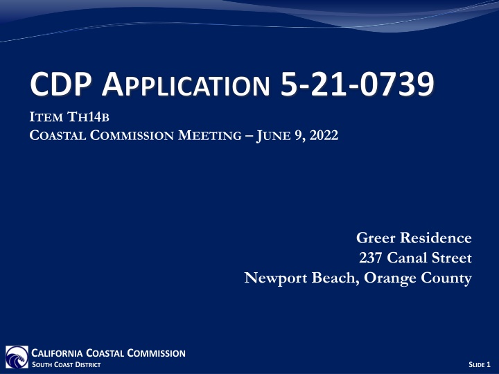 Coastal Commission Meeting June 9, 2022 - Project Plans and Approval Conditions