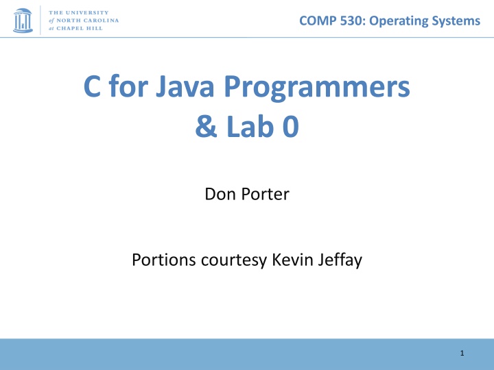 Operating Systems in C for Java Programmers