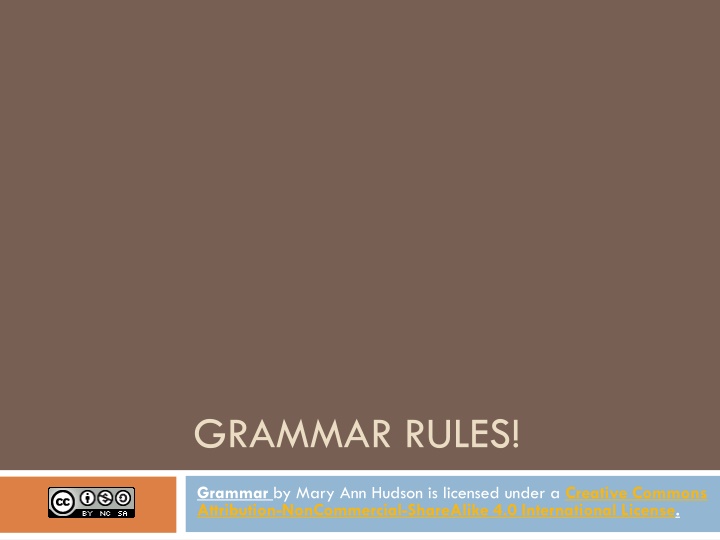 Grammar Rules by Mary Ann Hudson - A Guide to Proper Capitalization and Punctuation