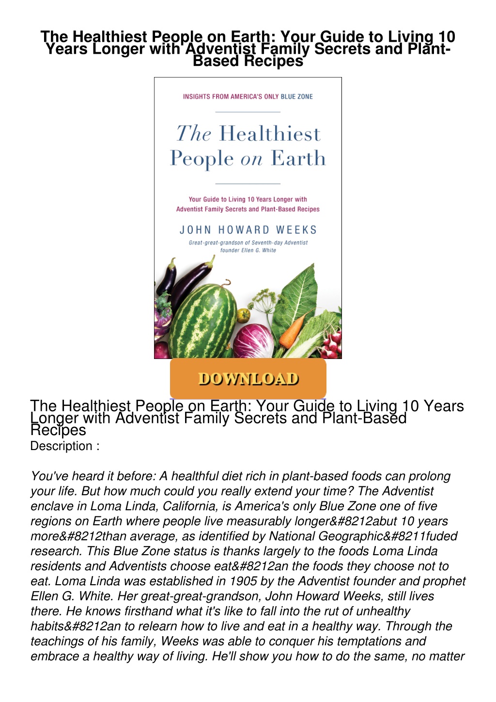 the healthiest people on earth your guide l.w