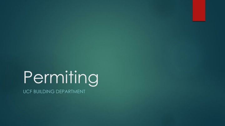 Permit Requirements for UCF Building Department