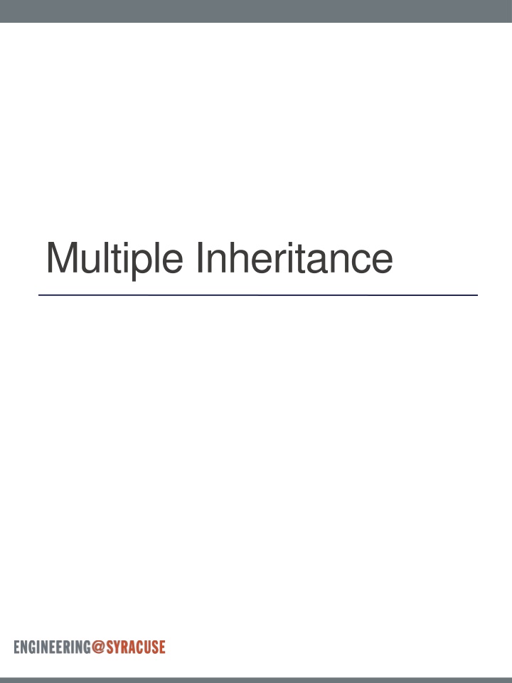 Multiple Inheritance in Object-Oriented Programming