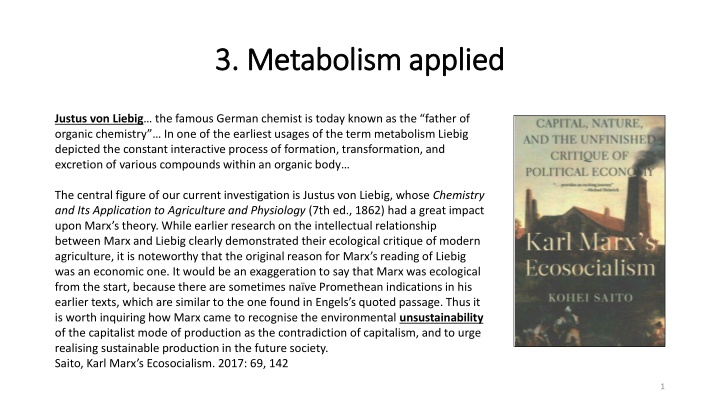 Justus von Liebig: Father of Organic Chemistry and Environmental Visionary