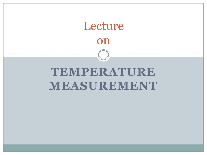 Temperature Measurement Methods