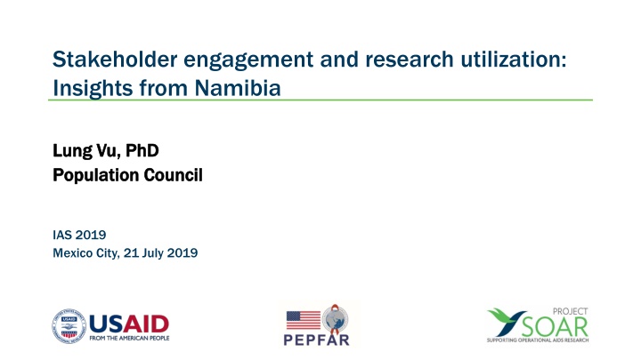 Insights on Stakeholder Engagement and Research Utilization in Namibia