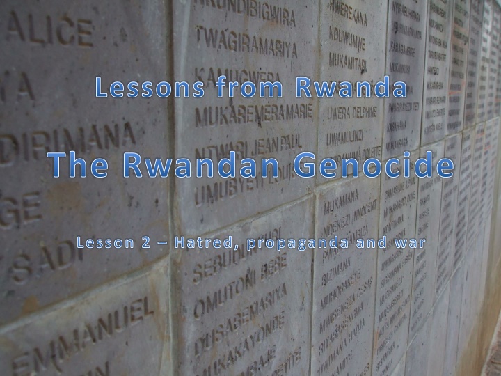 Lessons from Rwanda: Hatred, Propaganda, and War