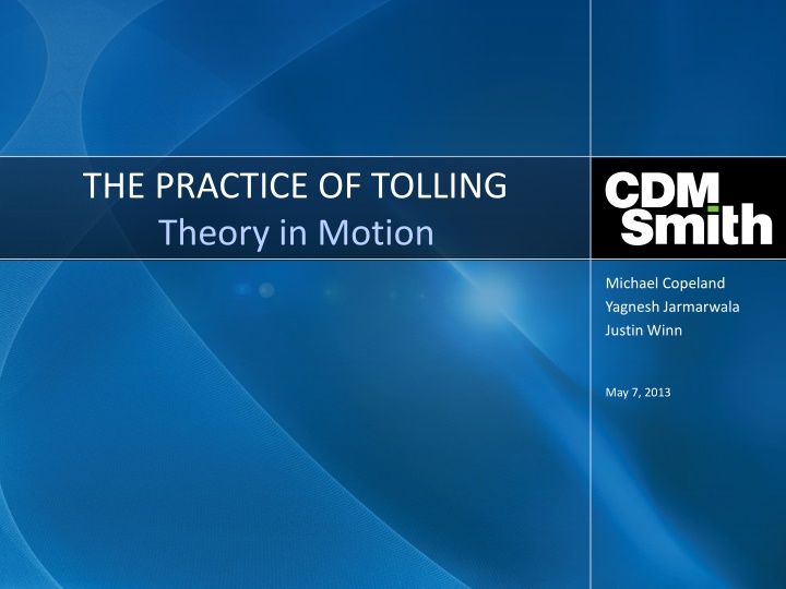 Tolling Theory in Motion for Transportation Funding