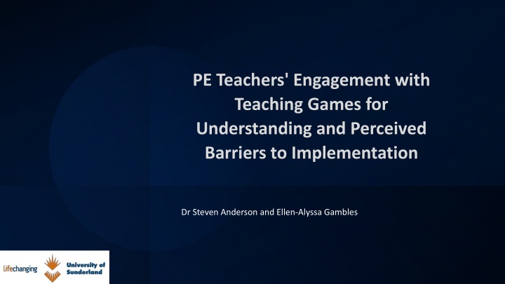 PE Teachers' Engagement with Teaching Games for Understanding and Perceived Barriers to Implementation