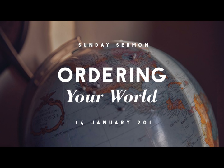 Ordering Our World According to God's Wisdom