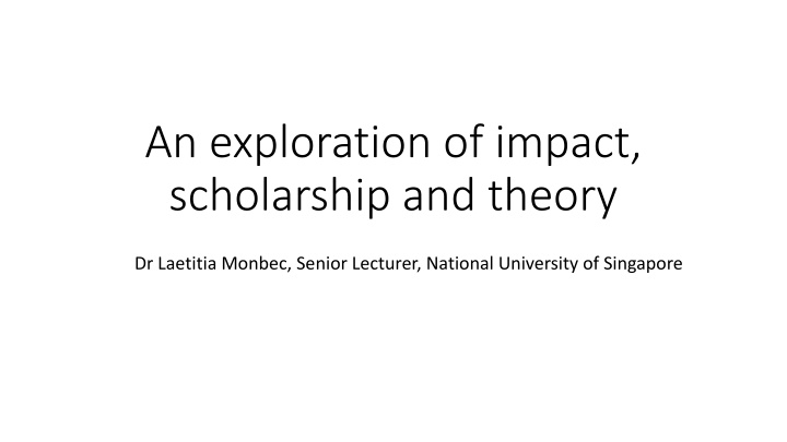 Impact, Scholarship, and Theory in Academic Engagement