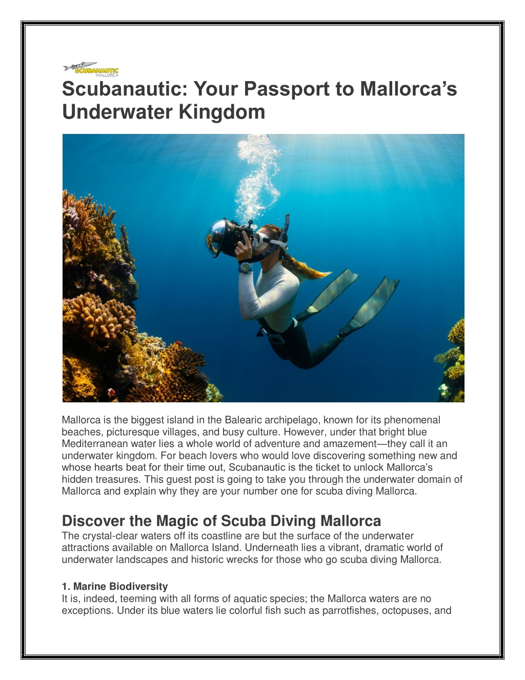 scubanautic your passport to mallorca l.w