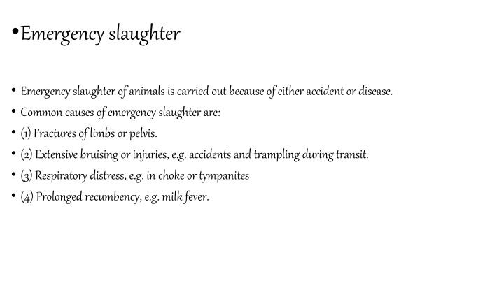 Emergency Slaughter Procedures in Livestock Management