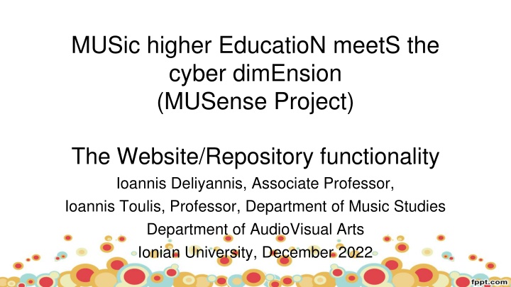 The Intersection of Music Higher Education and Technology in the MUSense Project