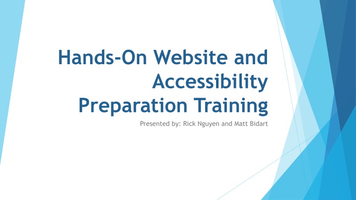 Website Accessibility Training Overview