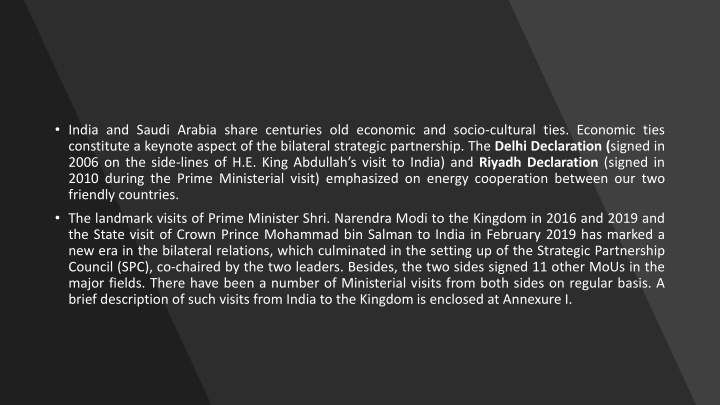 Economic and Socio-Cultural Ties Between India and Saudi Arabia