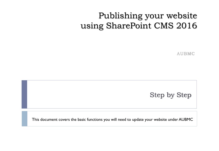 AUBMC SharePoint CMS 2016 User Manual