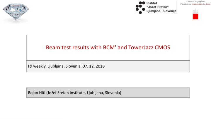 Beam Test Results with BCM and TowerJazz CMOS F9 Weekly