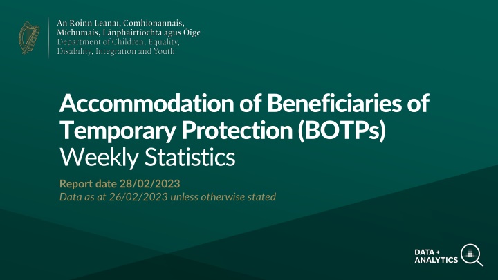 Weekly Statistics Report on Accommodation of BOTPs as of 26/02/2023