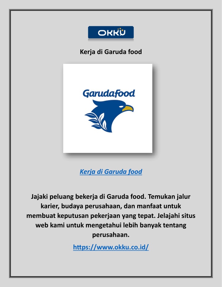 kerja di garuda food n.w