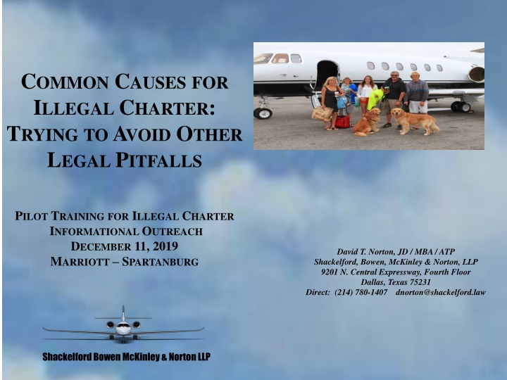 Illegal Charter Operations and Associated Legal Concerns