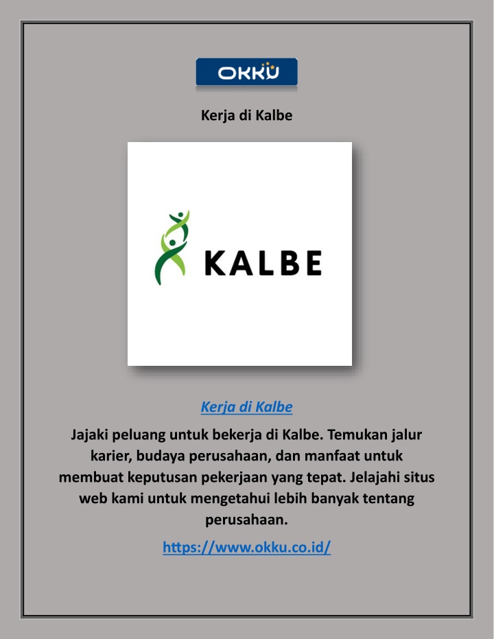 kerja di kalbe n.w