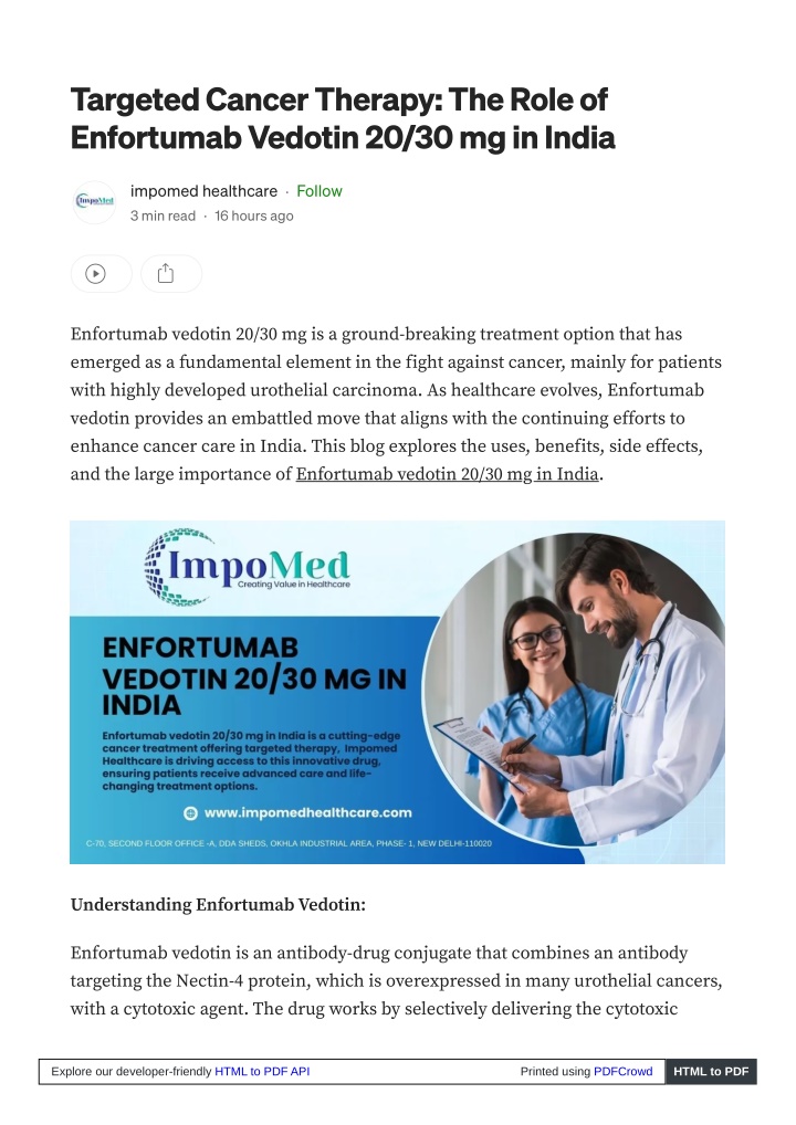 targeted cancer therapy the role of enfortumab n.w