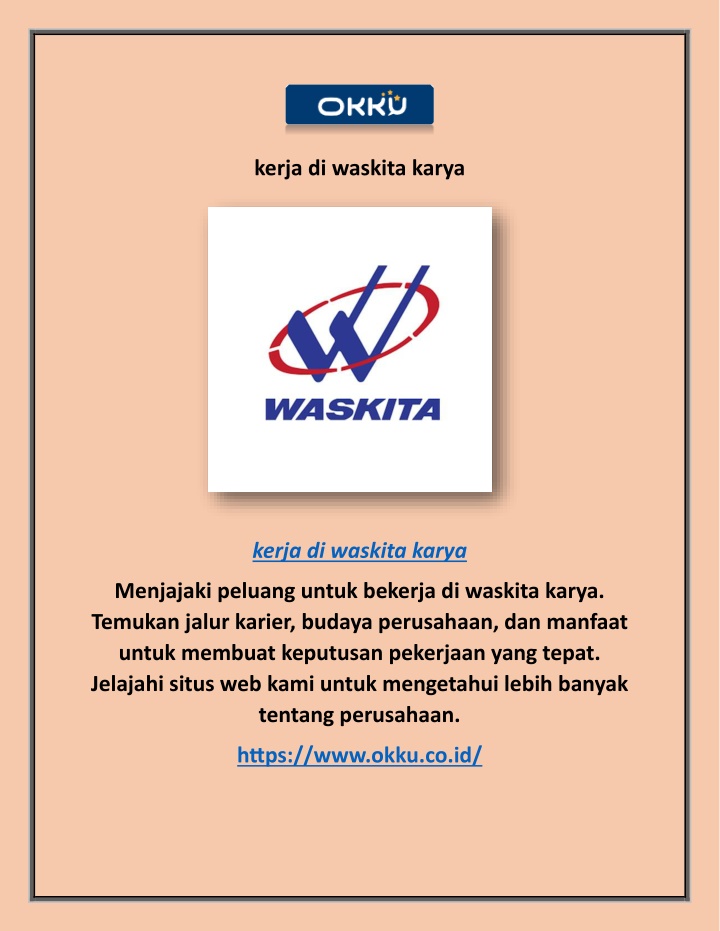 kerja di waskita karya n.w