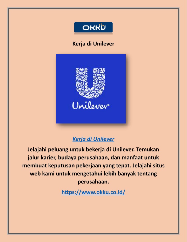 kerja di unilever n.w