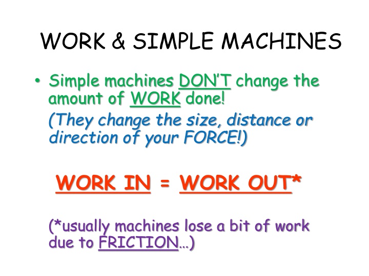 Work and Simple Machines