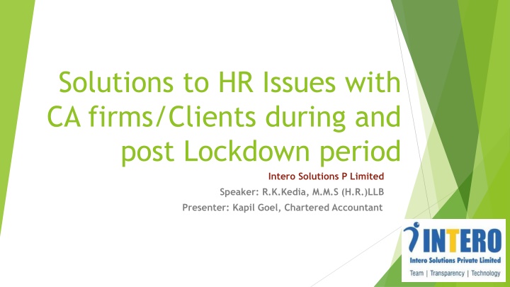 Guidance on Managing HR Challenges with CA Firms/Clients during and post Lockdown
