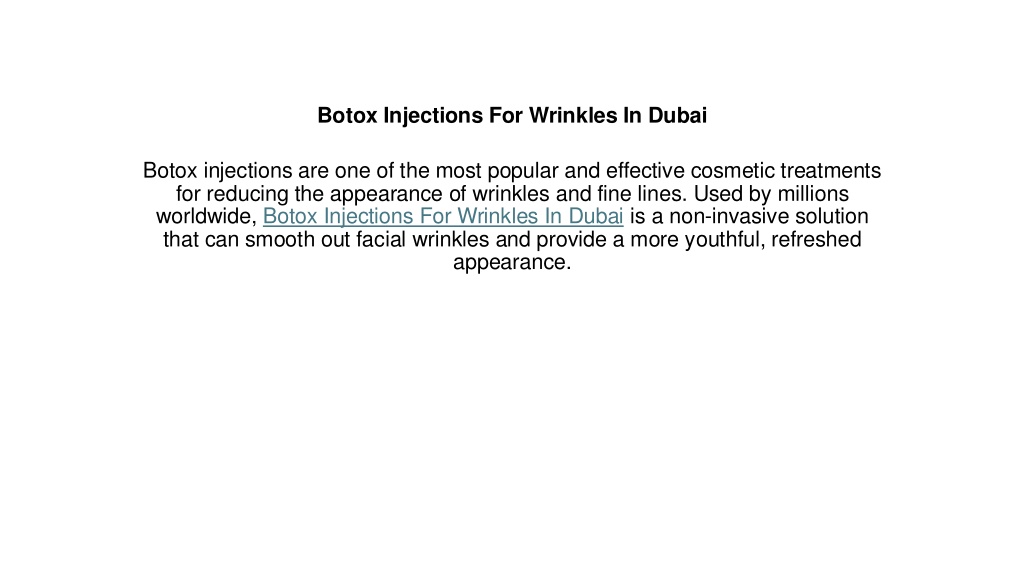 botox injections for wrinkles in dubai l.w