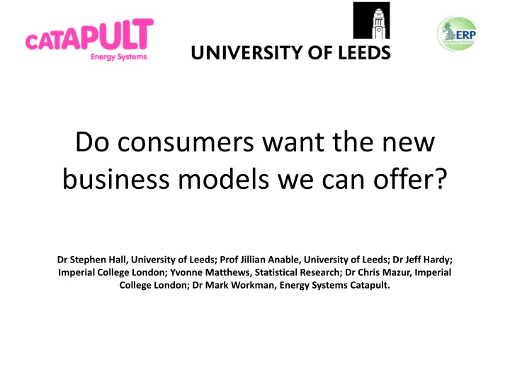 The Future of Business Models in Energy Sector: Consumer Preferences and Value Propositions